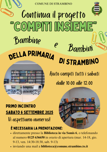 Progetto “Compiti Insieme” in Biblioteca